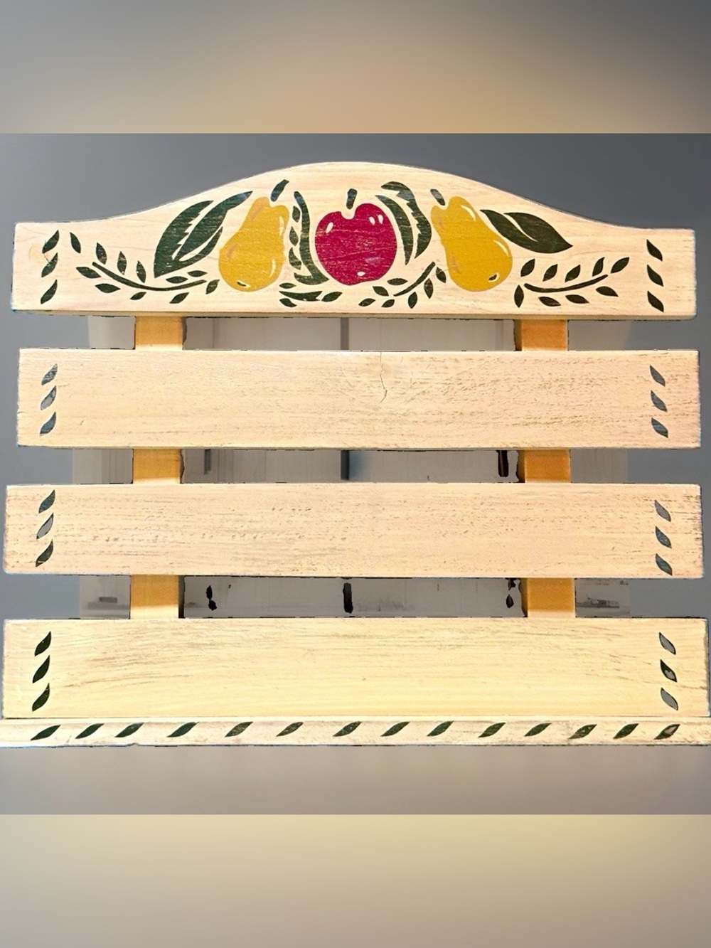 Vintage 80’s! Country Farmhouse Wooden Cookbook Stand/Recipe Holder Hand Painted